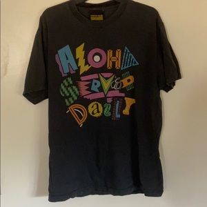 RARE FITTED Aloha Served Daily Men's Medium Black Tee
